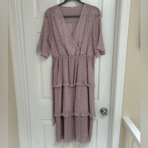 Elegant Blush Tiered Dress